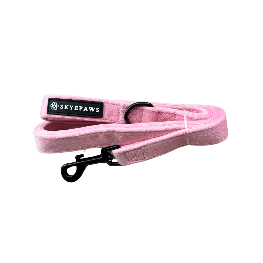 Pink Velvet Dog Lead