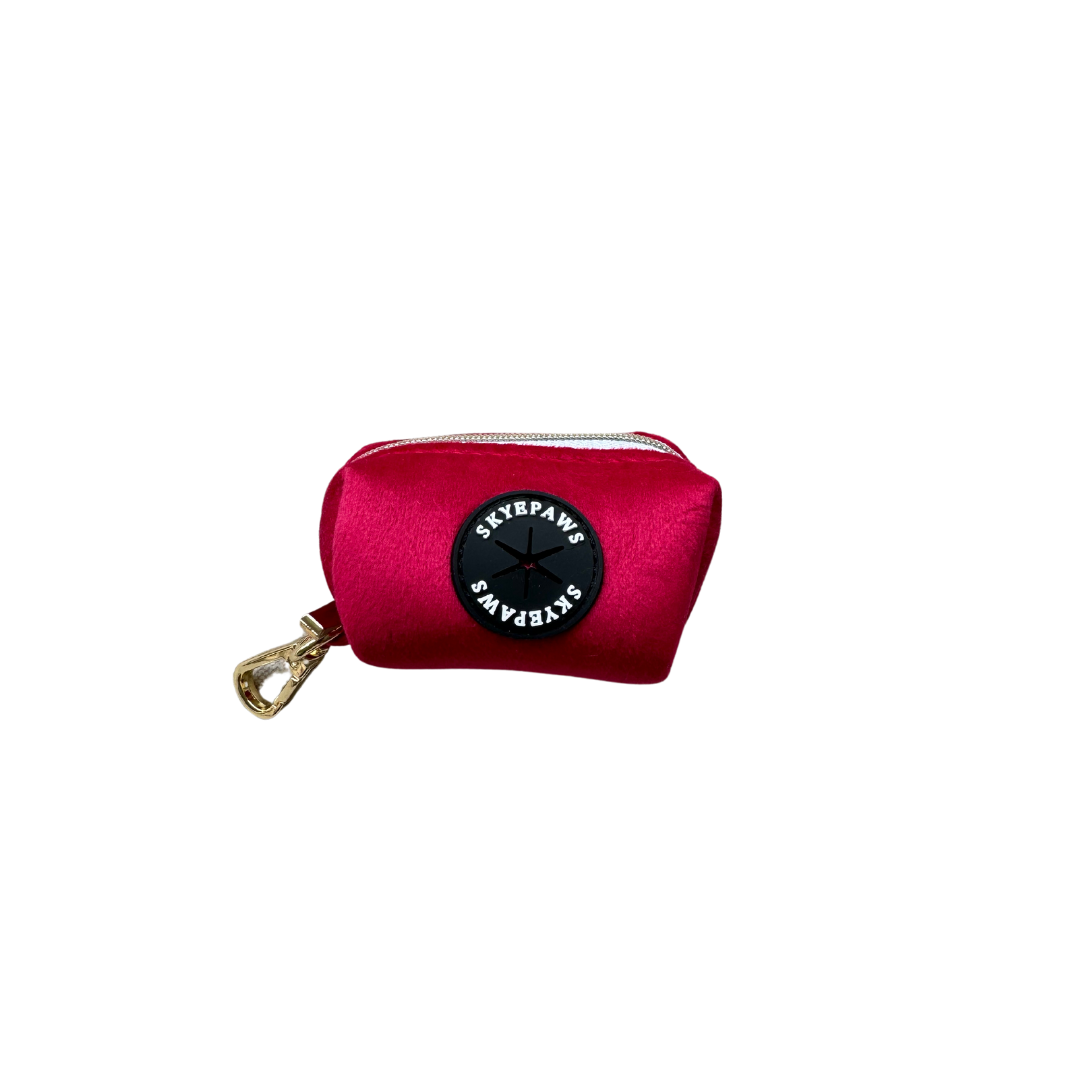 Poop Bag Holder - Poppy Red Velvet